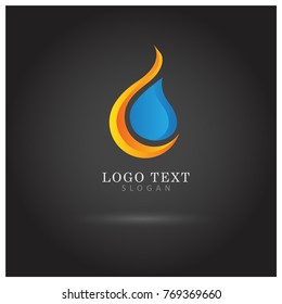 Fire & Water Logo Vector Icon Template