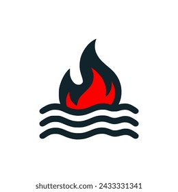 fire water logo vector illustration template design