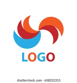 Fire and water logo. Vector illustration.