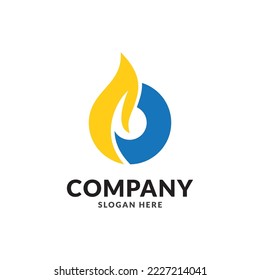 Fire and Water Logo Vector Template