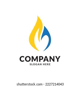Fire and Water Logo Vector Template