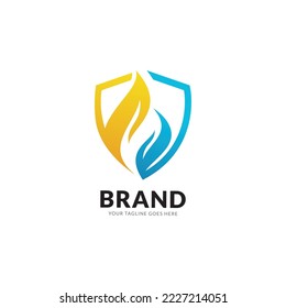 Plantilla de vectores con logotipo de incendio y agua