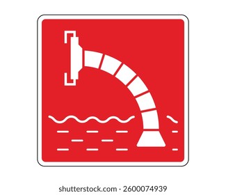 Fire Water Source Sign, Fire Protection Equipment Sign - High Quality Vector Stock Image