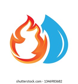 fire and water, vector