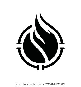 Fire and Water Vector Logo Design Template