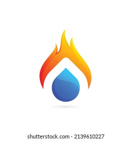 Bilder von Feuer- und Wasservektorlogo