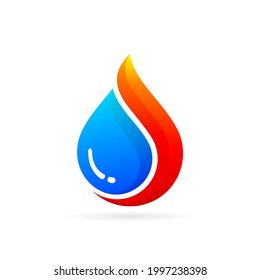 logotipo de vectores de incendio y agua con concepto moderno