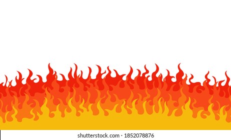 Fire wave flowing lines layered concept border background vector illustration and copy space for text.