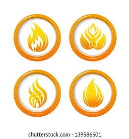 Fire web buttons set
