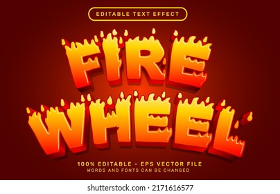 Fire Wheel 3d Text Effect With Fire Color
