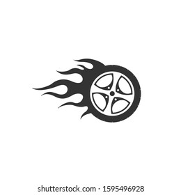 fire wheel logo, Fast speed logo vector design template