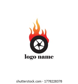 fire wheel logo illustration of a vector design template