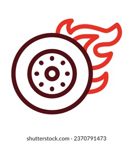 Vector De Ruedas De Fuego Línea Gruesa Dos Iconos De Color Para Uso Personal Y Comercial.
