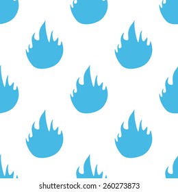 Fire white and blue seamless pattern for web design. Vector symbol