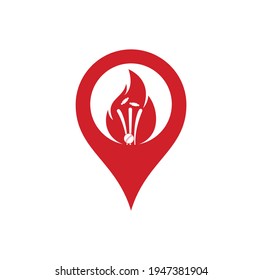 Fire wickets and ball logo . Fire cricket gps vector logo design.