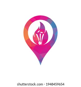 Fire wickets and ball logo . Fire cricket gps vector logo design.