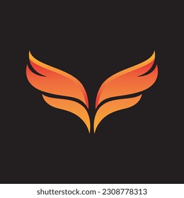 fire wing logo vector icon illustration design  