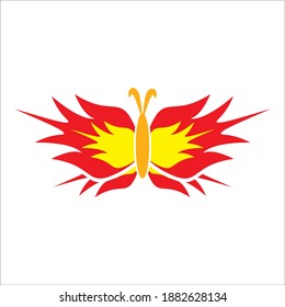 Fire winged butterfly. Beautiful, burning wings like fire.