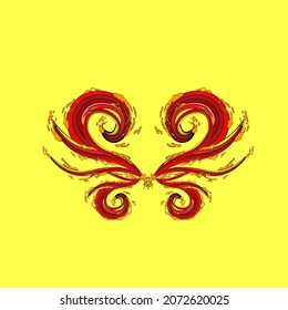fire wings element for background