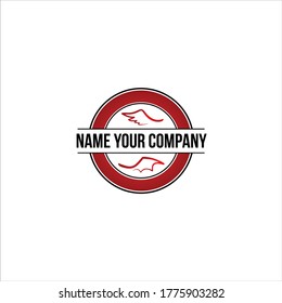 Fire wings emblem logo design