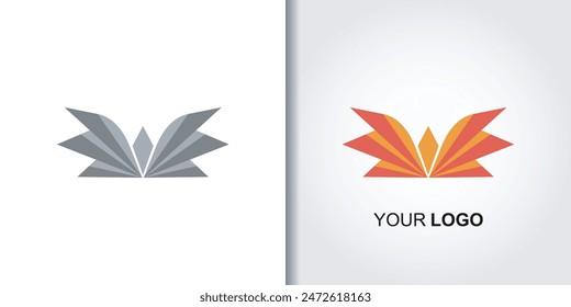 fire wings geometric logo template