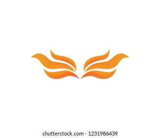 Fire and wings hot logo vector