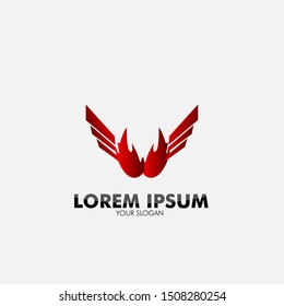 fire and wings logo icon for energy and sport company
