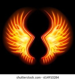 Fire Wings on the Black background. Mesh.This file contains transparency.