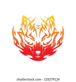 Fire wolf - vector illustration