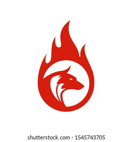 fire wolf vector logo icon vector concept design