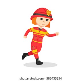 fire woman running illustration design