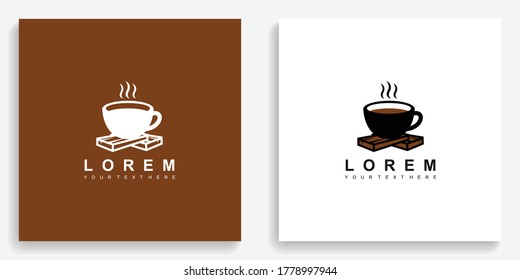 Fire wood coffee logo. Modern logo icon template vector design