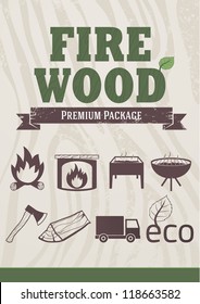 Fire And Wood Concept, Retro-styled Icons