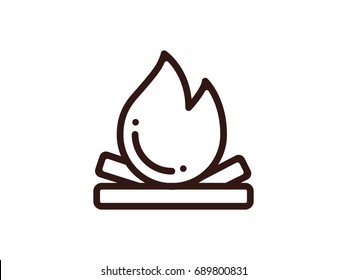 Fire Wood Flat Icon