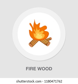 Fire Wood Icon - Campfire Vector - Firewood Illustration - Fire Flame