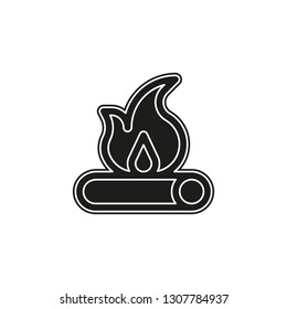 fire wood icon - campfire vector - firewood illustration - fire flame