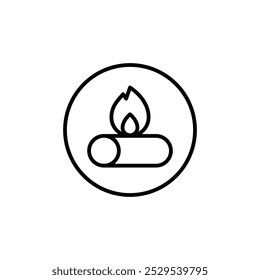 Fire wood icon Thin vector set