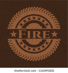 Fire wooden emblem. Vintage.