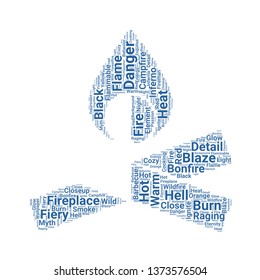 fire word cloud. tag cloud about fire