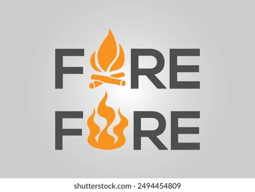 Fire wordmark logo - Fire Word replacing letter O symbol