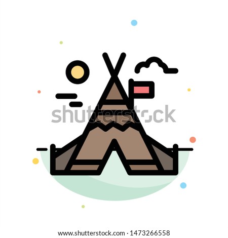 Fire Work, Camp, Canada Abstract Flat Color Icon Template