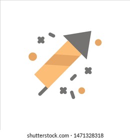 Fire Work, Fire, Canada,  Flat Color Icon. Vector icon banner Template. Vector Icon Template background