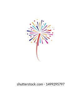 fire work icon Vector Illustration design Logo template