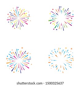 fire work icon Vector Illustration design Logo template