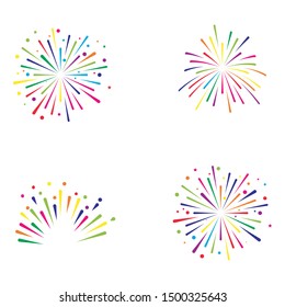 Fire Work Icon Vector Illustration Design Logo Template