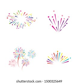 Fire Work Icon Vector Illustration Design Logo Template