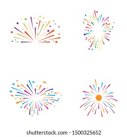 fire work icon Vector Illustration design Logo template