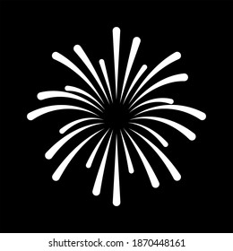 fire work icon Vector Illustration design Logo template on background. color editable