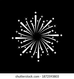 fire work icon Vector Illustration design Logo template on background. color editable