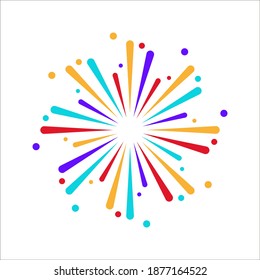 fire work icon Vector Illustration design Logo template on background. color editable